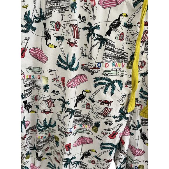 Old Navy Women Teen L Pajama Bottom Sleep Pants Tropical Cotton NWOT - Picture 3 of 4